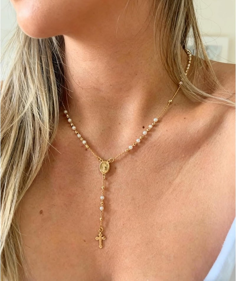Funsanny Store Lariat Necklaces for Women - Dainty Long Necklace Trendy 14K Gold Plated Hypoallergenic Layered Long Y-Shape Sunburst CZ T-Bar Pendant Drop Chain Necklace Set for Women Non Tarinsh Jewelry - Image 5